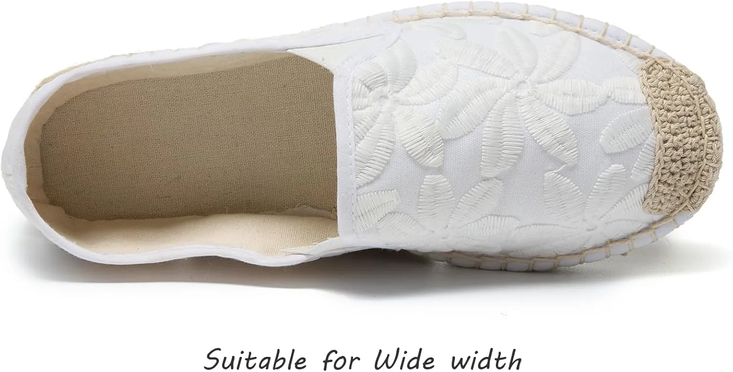 Womens Extra Wide Width Flats Shoes White Flats Dress Flats Comfortable Casual Loafer Shoes