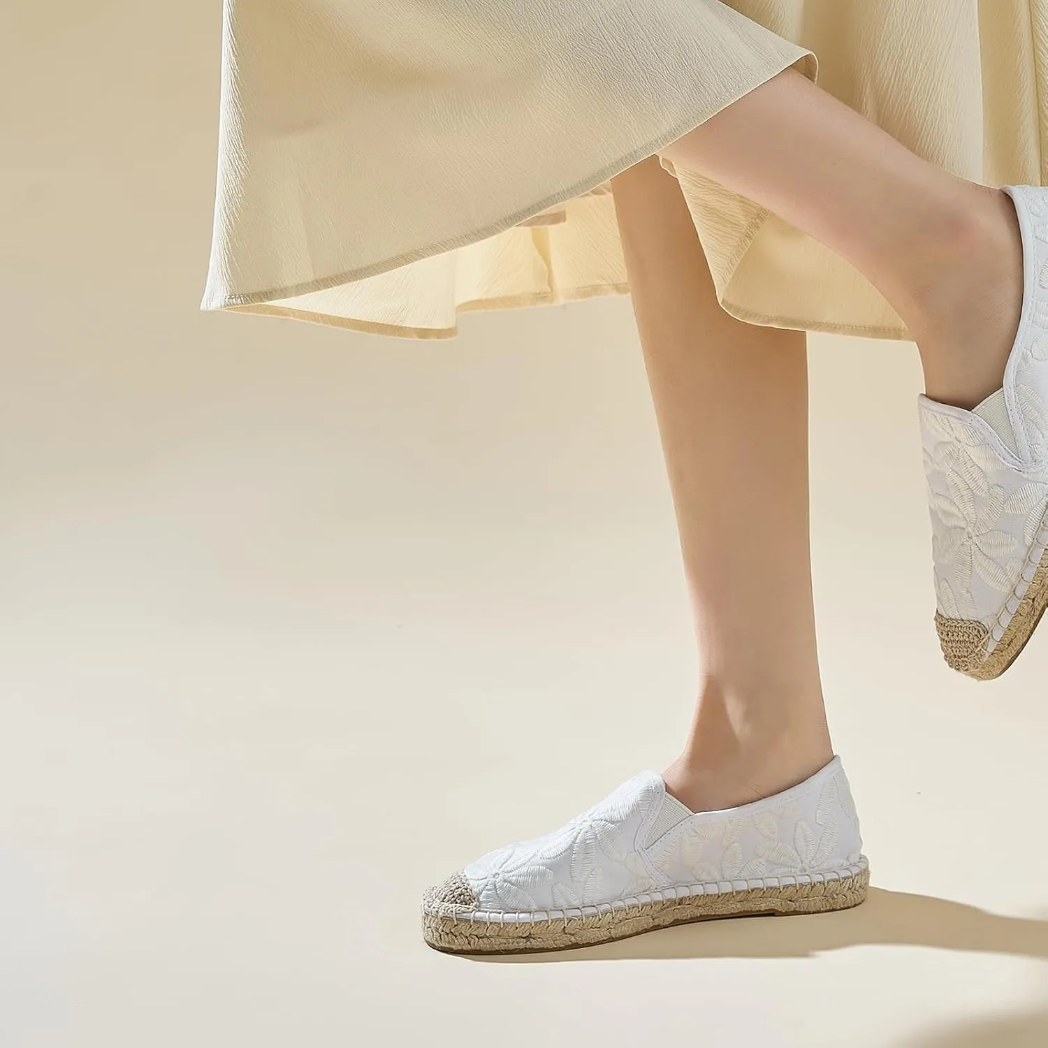 Womens Extra Wide Width Flats Shoes White Flats Dress Flats Comfortable Casual Loafer Shoes