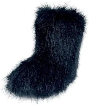 Women's Faux Fur Boots, Furry Fuzzy Mid Calf Snow Boots Y2k, Winter Warm Comfortable Fluffy Boots, Outdoor Indoor Flat Fur Shoes
