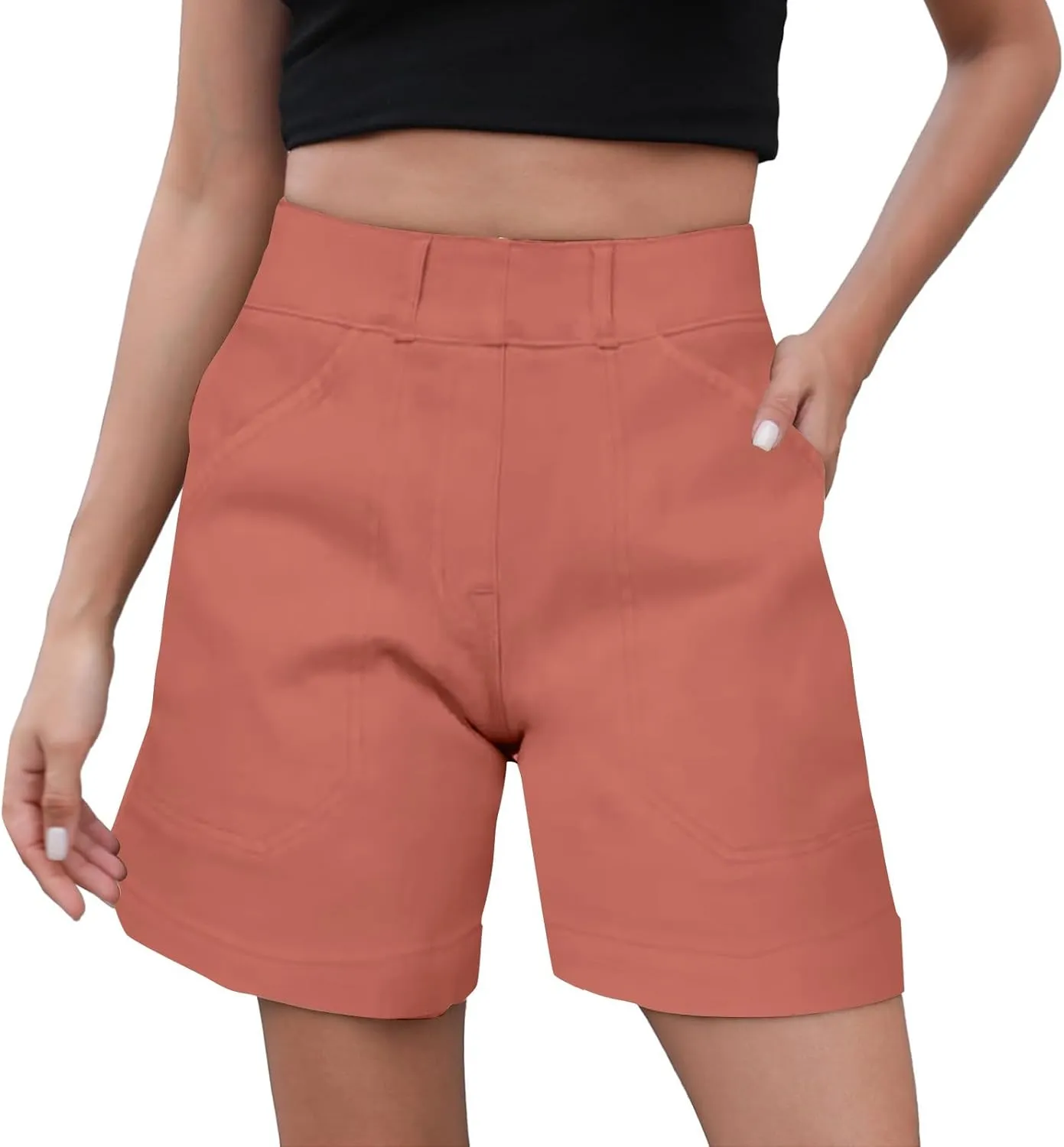 Women's Lightweight Elastic Waist Shorts Summer Travel Beach Palazzo Stylish Shorts Durable Golf Tennis Fashion Pants