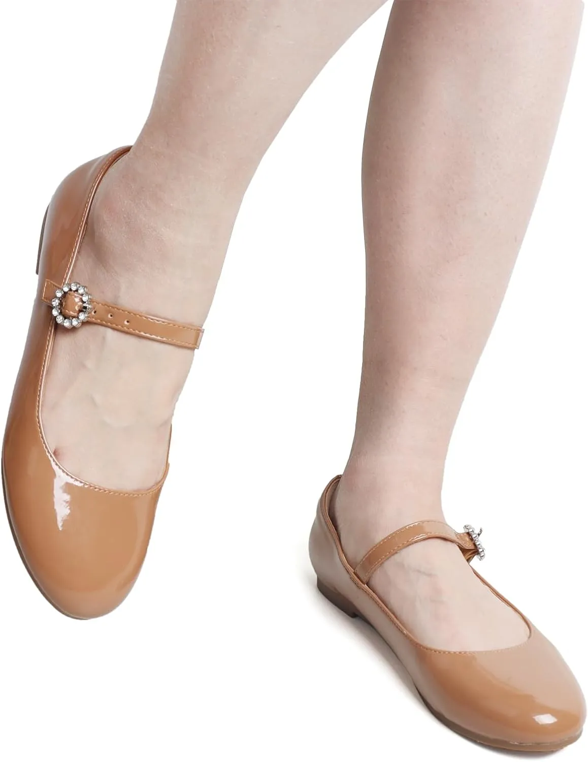 Womens Mary Jane Shoes Comfortable Strap Flats Dressy Casual Ballet Flats Shoes Floral Buckle Round Toe Black Flats Shoes for Women