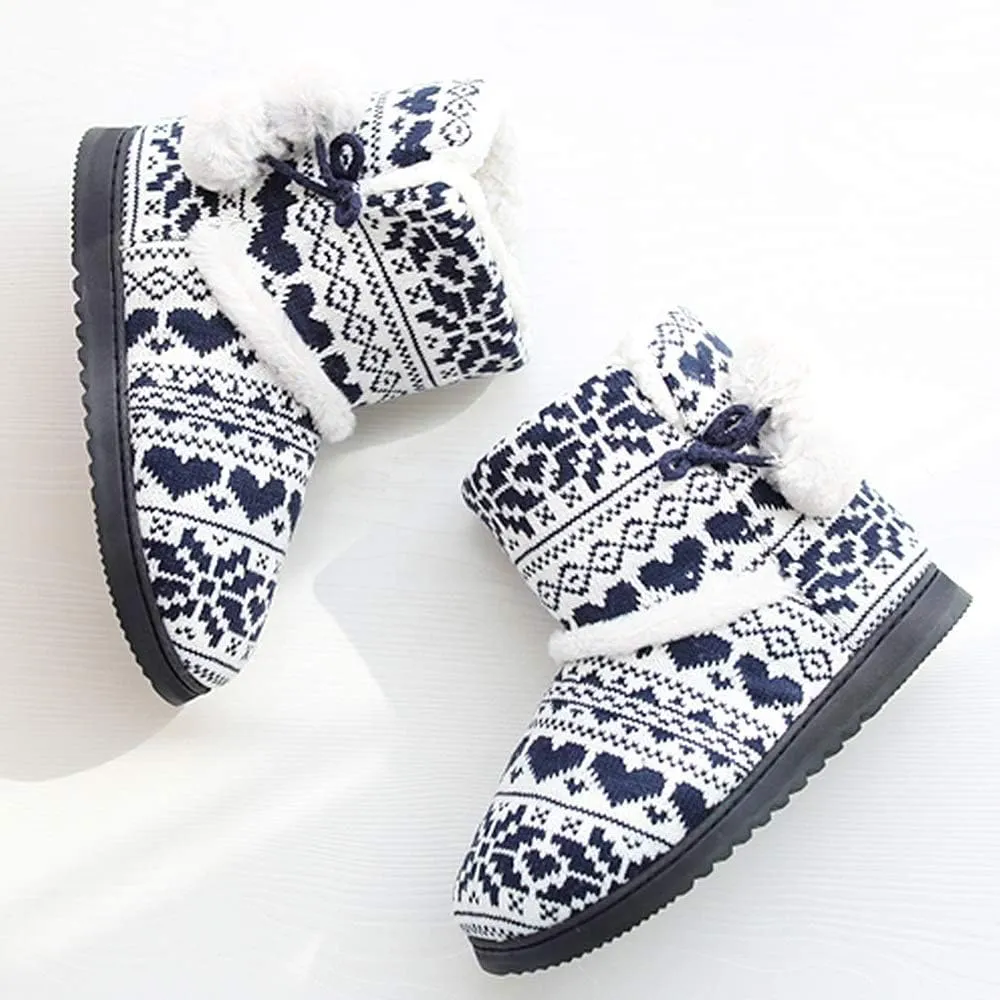 Women's Men's Bootie Slippers Indoor Outdoor Warm House Slippers Memory Foam Fleece Booties Pom Poms Anti-Slip High Top House Booties (Size 4-9.5 US)