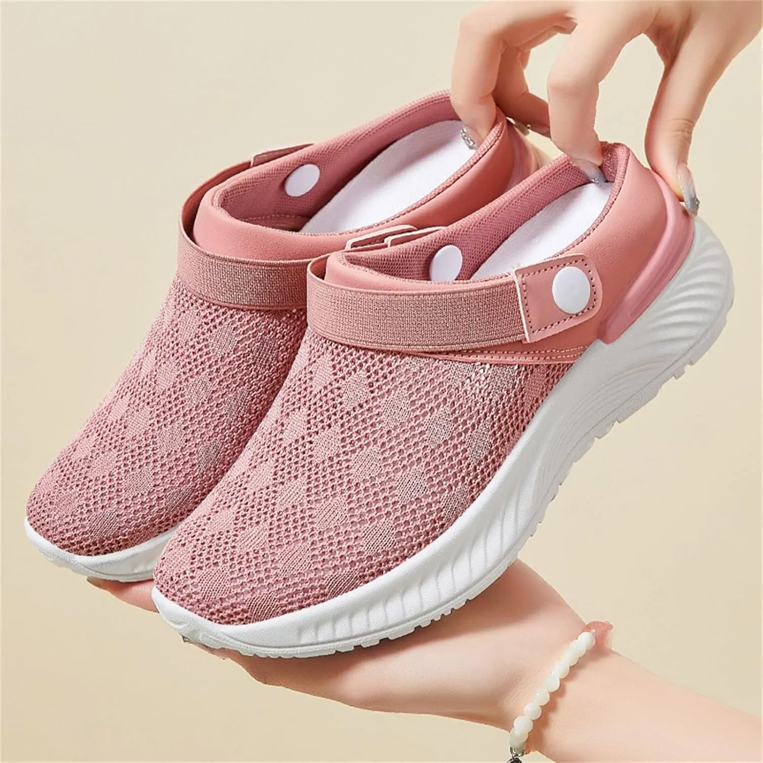 Women's Mesh Shoes Air Cushion Outdoor Hiking Shoes Fashion Loafers Slip-Ons Slippers Lightweight Beach Sandals Clogs for Women Men