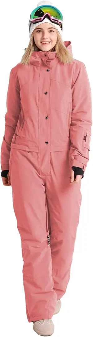 Womens One Piece Ski Suit Colorful Jumpsuits Snowboard Snowsuits Winter Outdoor Waterproof for Snow Sports