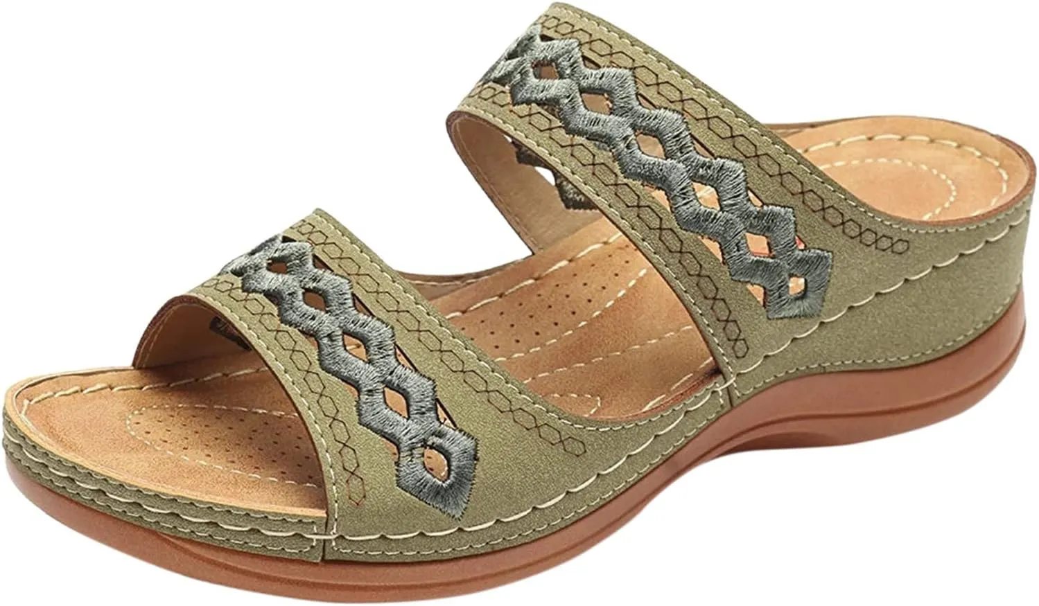 Womens Orthopedic Mesh Sandals Breathable Hollow Design Summer Casual Slides Comfortable Arch Support Beach Walking Shoes Quick Dry Sport Footwear Orthopedic Shoes for Women