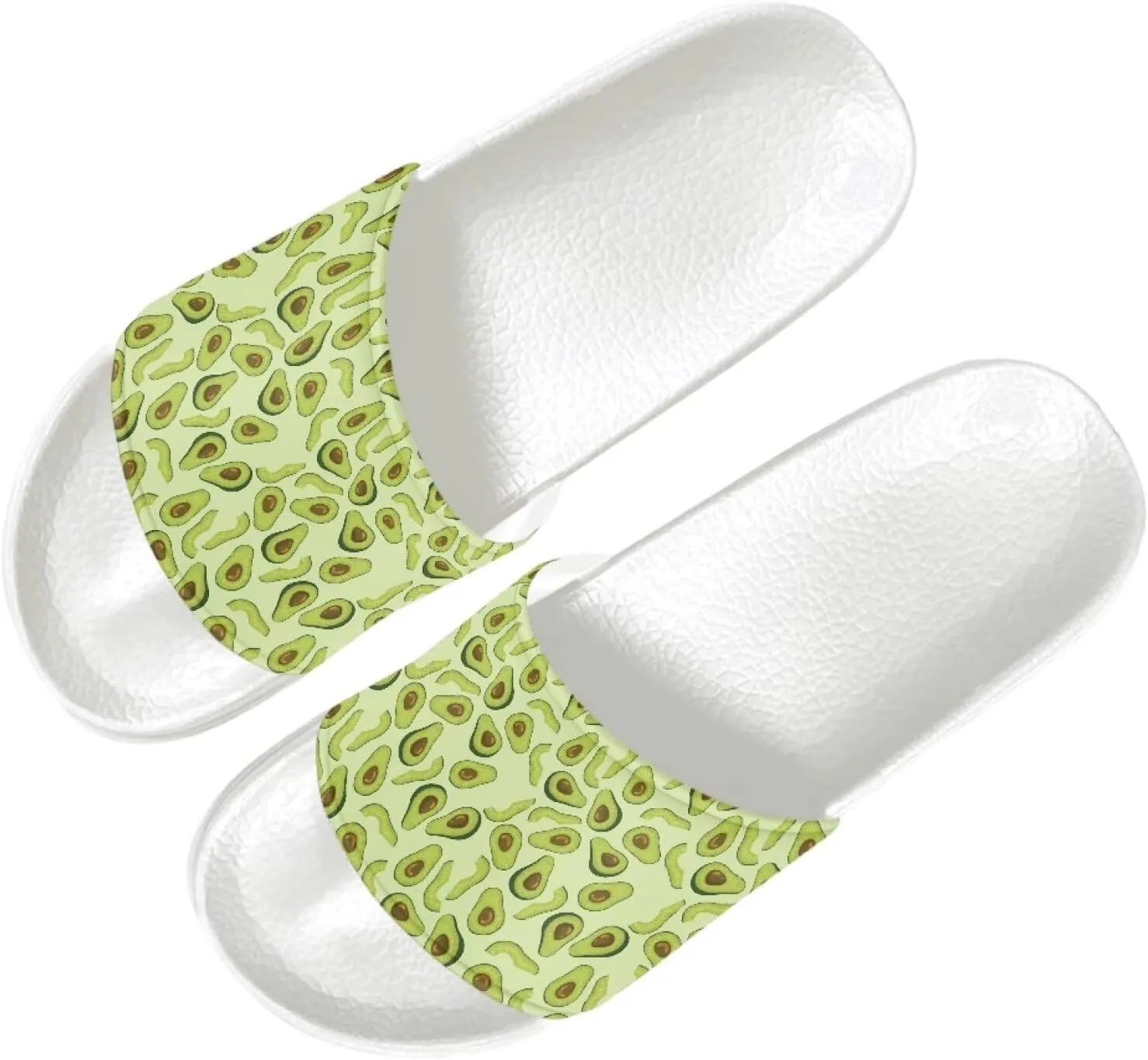 Womens Pillow House Comfy Slide Sandals Open Toe White Flat Shoes Leather Slip On Sandals Quick Drying Slippers Pain Relief Footwear Easy to Clean