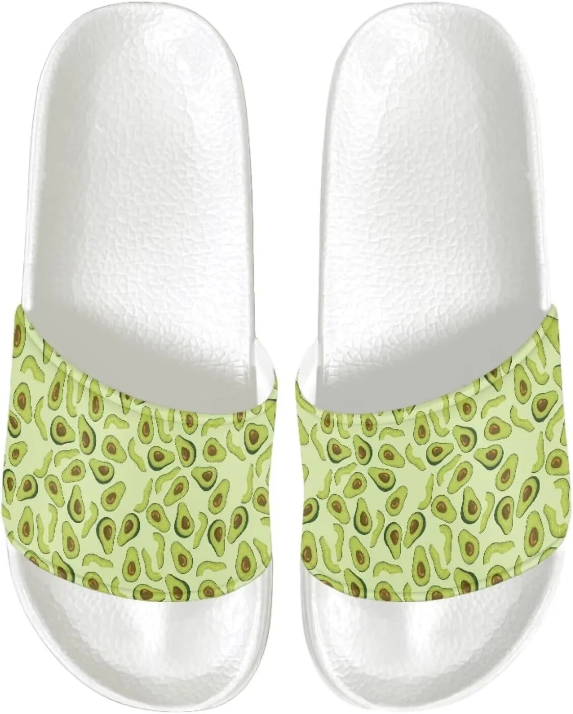 Womens Pillow House Comfy Slide Sandals Open Toe White Flat Shoes Leather Slip On Sandals Quick Drying Slippers Pain Relief Footwear Easy to Clean
