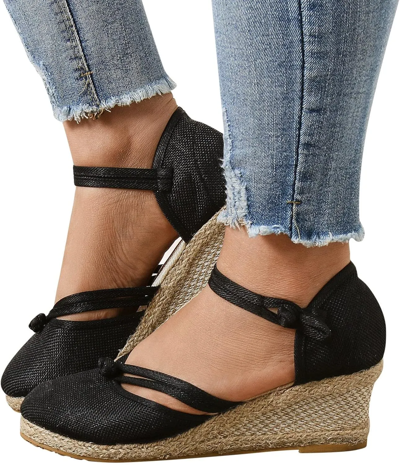 Womens Platform Sandals Comfortable Dressy Sandals Women Low Heel Wedges Ankle Strap Soft Closed Toes Summer Shoes