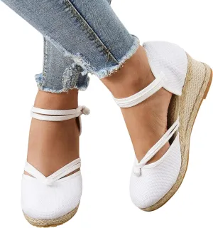 Womens Platform Sandals Comfortable Dressy Sandals Women Low Heel Wedges Ankle Strap Soft Closed Toes Summer Shoes