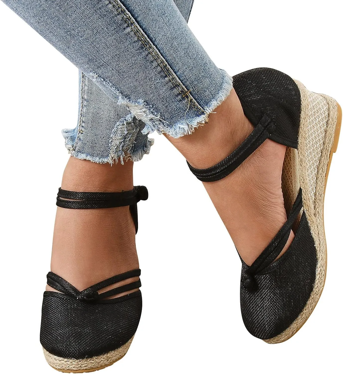 Womens Platform Sandals Comfortable Dressy Sandals Women Low Heel Wedges Ankle Strap Soft Closed Toes Summer Shoes