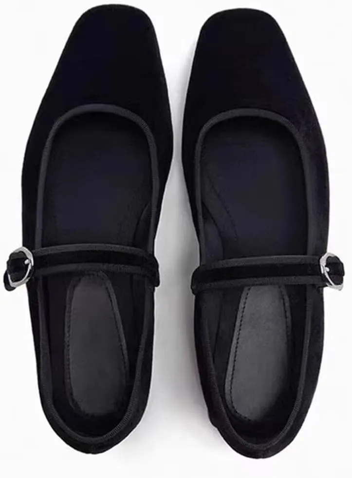 Women's Retro Leopard Ballet Flats Buckle Strap Mary Jane Flats Ballerina Shoes Round Toe Ballet Flat Shoes
