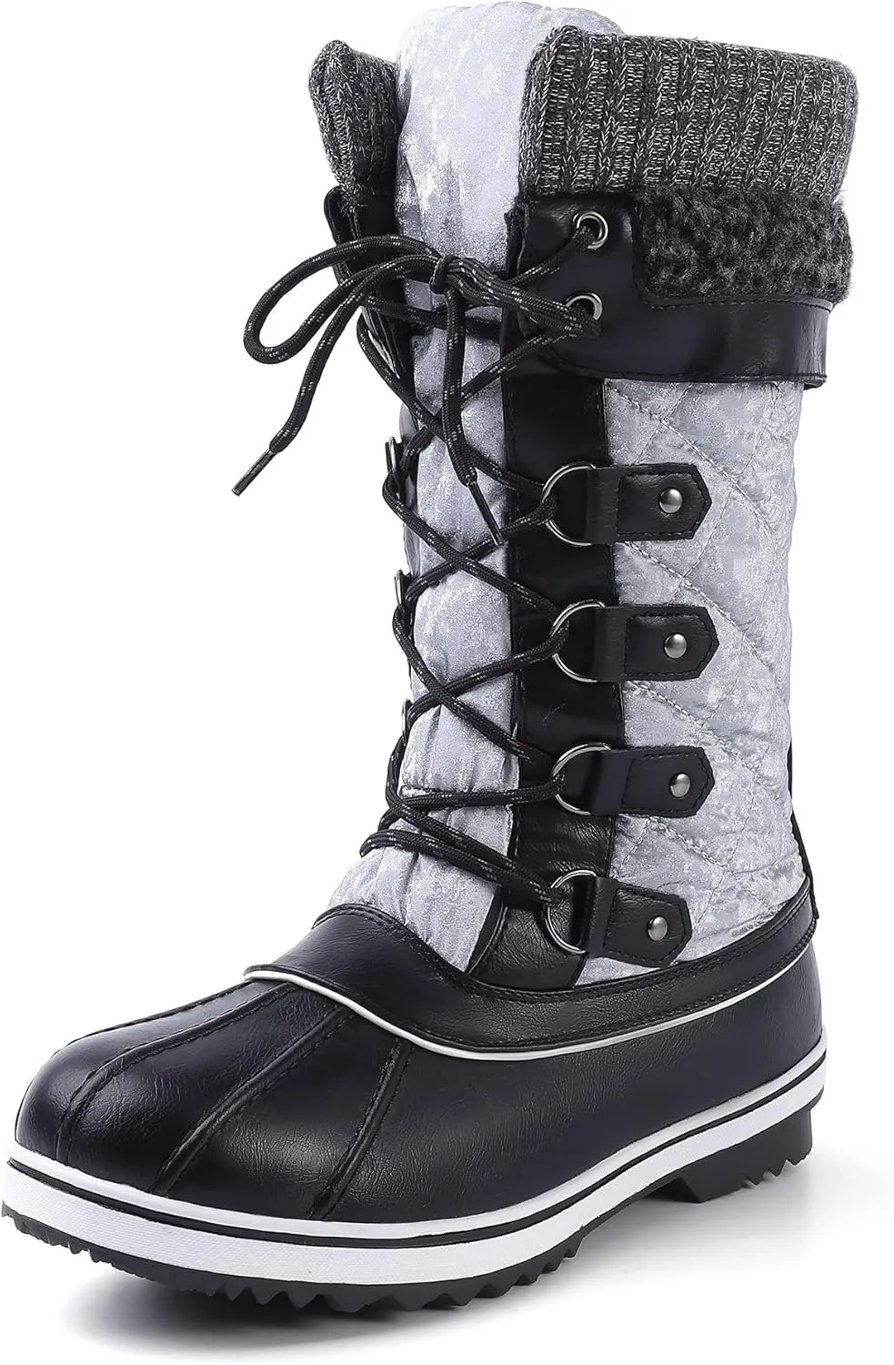 Women's Snow Boots, Women Waterproof Mid Calf, Anti-slip Outdoor Warm Winter Boots for Women