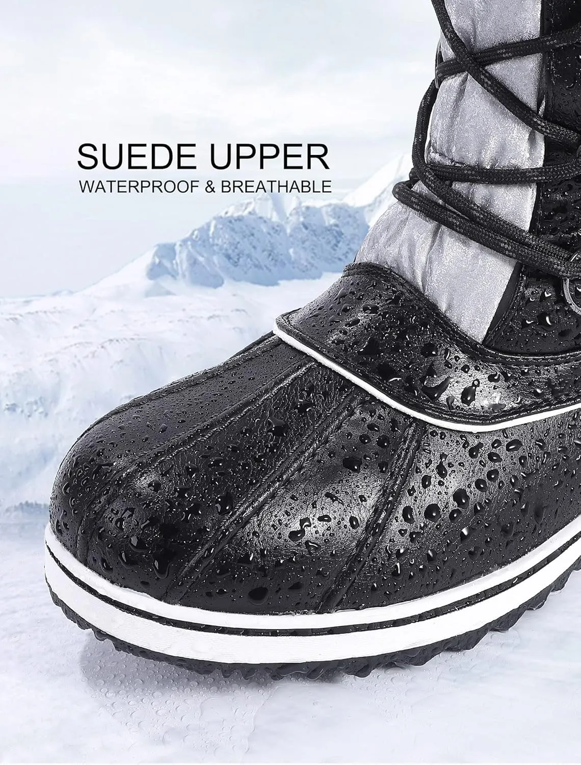 Women's Snow Boots, Women Waterproof Mid Calf, Anti-slip Outdoor Warm Winter Boots for Women