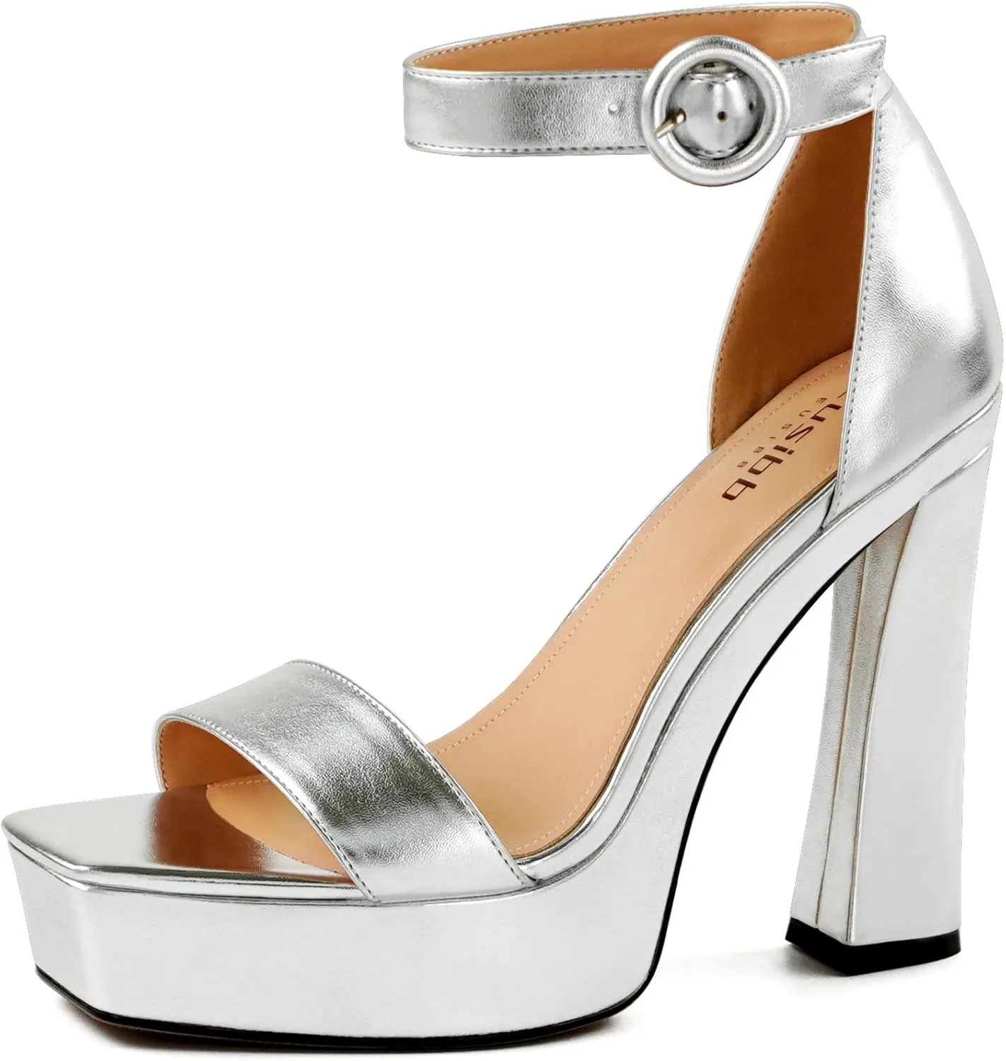 Women's Square Toe Open Toe High Heels Thick Sole Platform Sandals Ankle Strap Sexy Dress Party Shoes