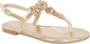 Womens T-Strap Buckle Flats Sandals
