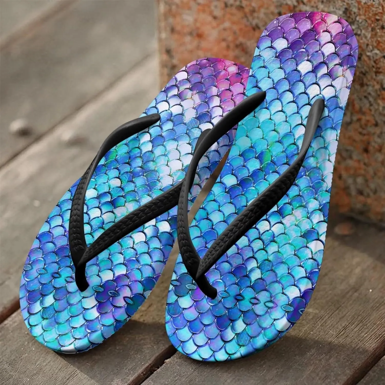 Womens Thong Flip Flop Flat Sandals Non-Slip Wide Width Beach Flip Flops Casual Bathroom Shoes