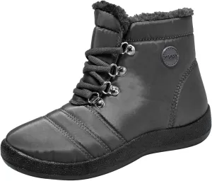 Womens Winter Snow Boots Flat Warm Fur Lined Waterproof Ankle Booties omfortable Walking Outdoor Boot