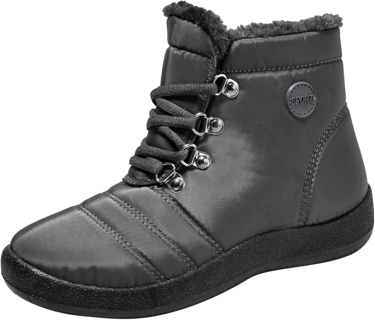 Womens Winter Snow Boots Flat Warm Fur Lined Waterproof Ankle Booties omfortable Walking Outdoor Boot