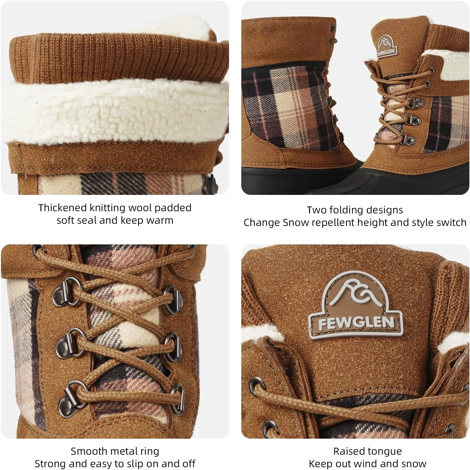 Womens Winter Snow Boots Waterproof Insulated Shell Duck Boots For Women Warm Boots Cold Weather