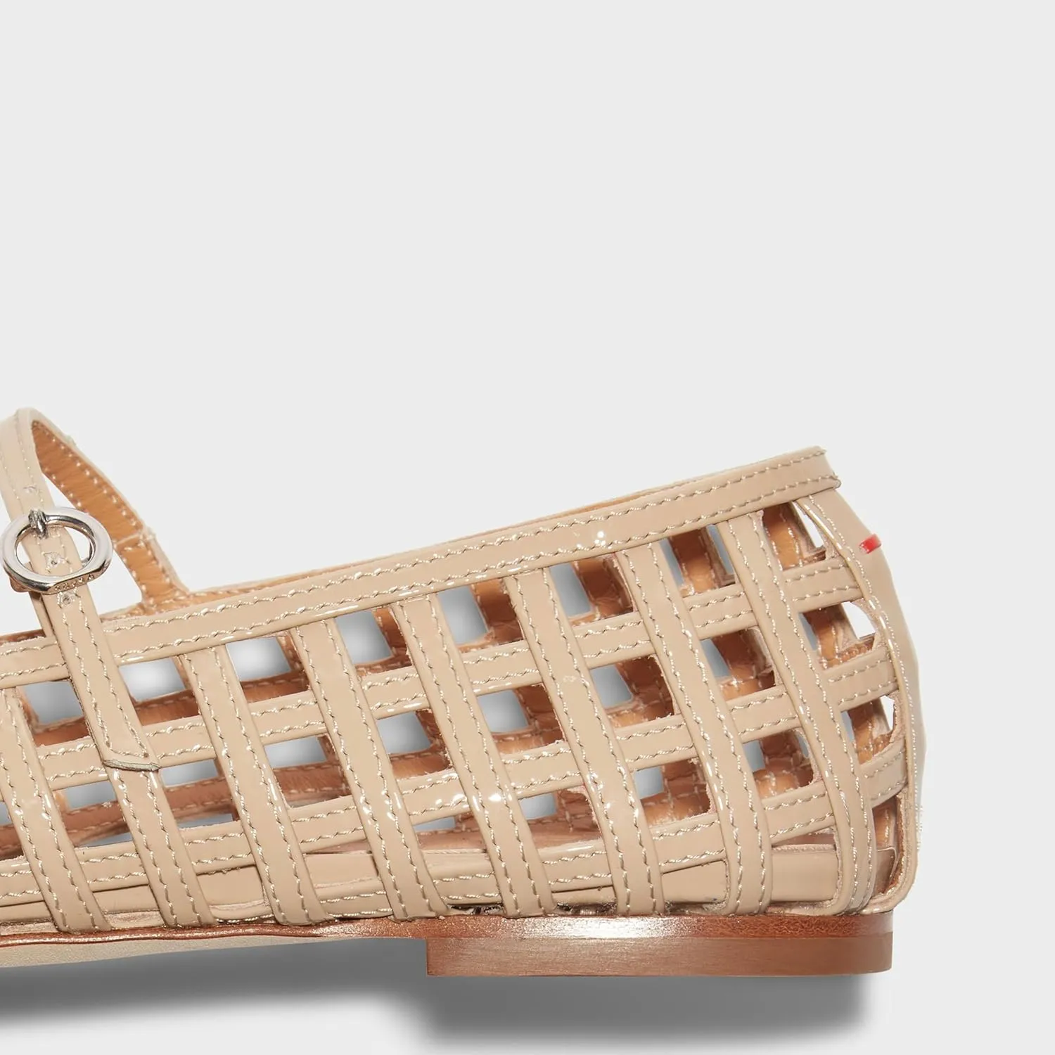 Woven Ballet Flats for Women with Square Toe Breathable Mary Jane Flat Shoes Stylish Buckle Strap