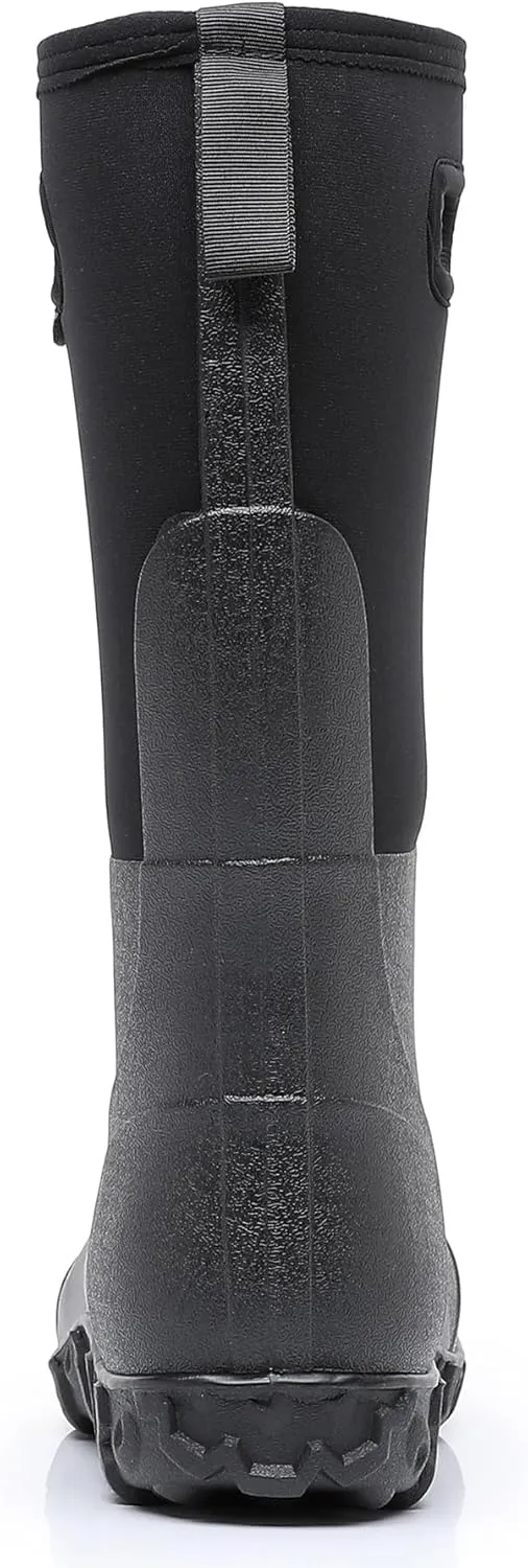 WTW Men's Rain Boots Neoprene - Waterproof Insulated Rubber Mud Boots for Men Winter Snow Work Boots Outdoor