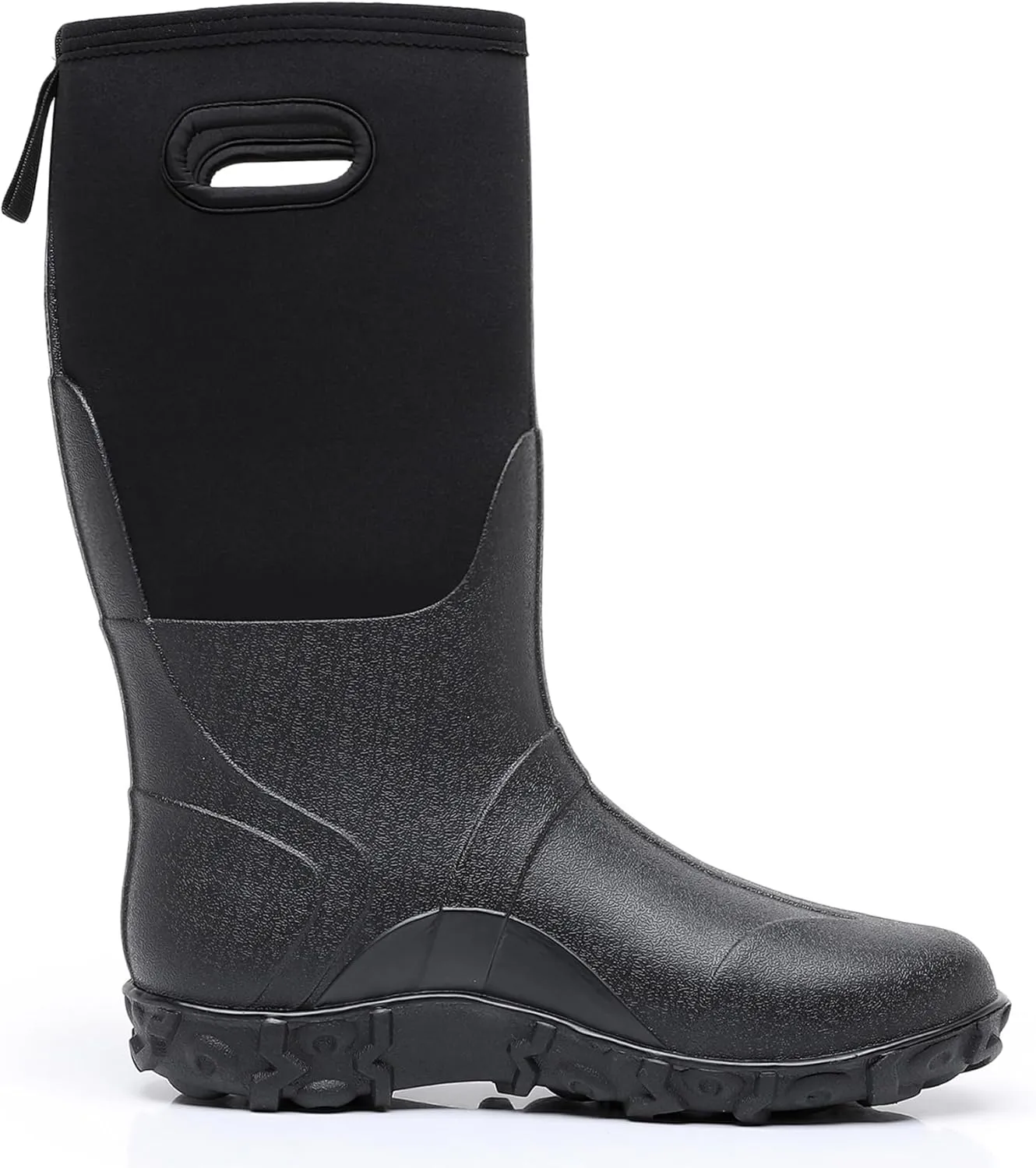 WTW Men's Rain Boots Neoprene - Waterproof Insulated Rubber Mud Boots for Men Winter Snow Work Boots Outdoor