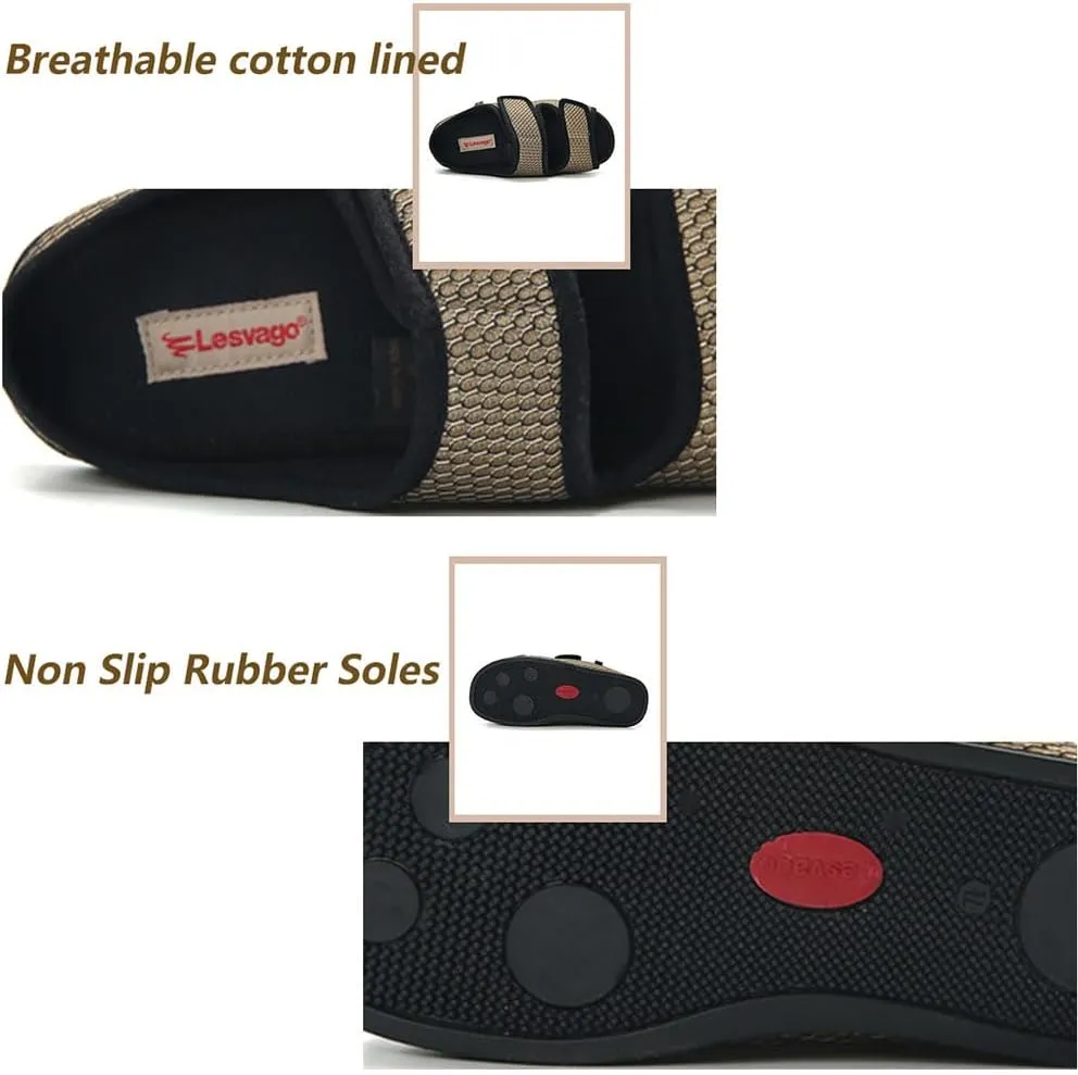 XGOPTS Diabetic Sandals for Women Men Extra Wide Diabetic Foot Shoes Swollen Feet Diabetic Edema Boots Slippers Non Slip Open Toe Adaptive Sandals Diabetic Arthritis Walking Shoes Adjustable Closure