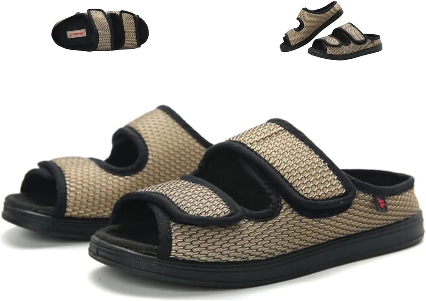 XGOPTS Diabetic Sandals for Women Men Extra Wide Diabetic Foot Shoes Swollen Feet Diabetic Edema Boots Slippers Non Slip Open Toe Adaptive Sandals Diabetic Arthritis Walking Shoes Adjustable Closure