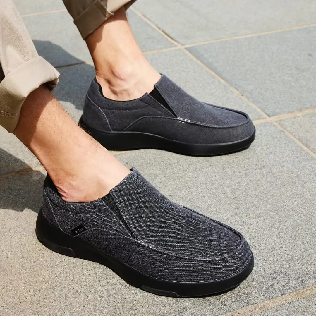 XPACS Men's Orthopedic Comfy Slippers, Stylish Arch Support Casual Shoes for Plantar Fasciitis Recovery, Non Slip Canvas Shoes for Heel and Foot Pain Relief
