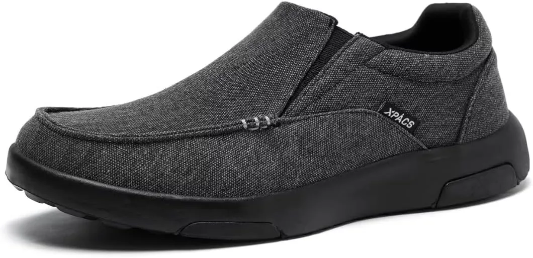 XPACS Men's Orthopedic Comfy Slippers, Stylish Arch Support Casual Shoes for Plantar Fasciitis Recovery, Non Slip Canvas Shoes for Heel and Foot Pain Relief