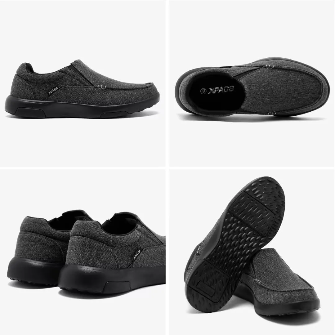 XPACS Men's Orthopedic Comfy Slippers, Stylish Arch Support Casual Shoes for Plantar Fasciitis Recovery, Non Slip Canvas Shoes for Heel and Foot Pain Relief