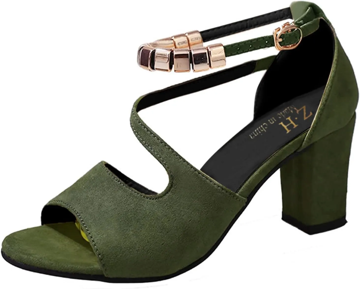 Yanzhenglip Sandals Women Fashion Heels, Women'S Sexy High Heel Sandals Open Toe Pointed Party Sandals, Summer Dressy Low Heel Sandals Hollowed Out Comfortable