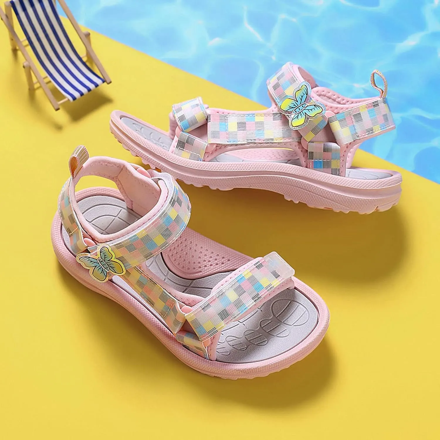 YUKTOPA Kids Girls Summer Outdoor Sandals Open Toe Beach Sports Sandals Water Shoes（Toddler/Little kid/Big Kid）