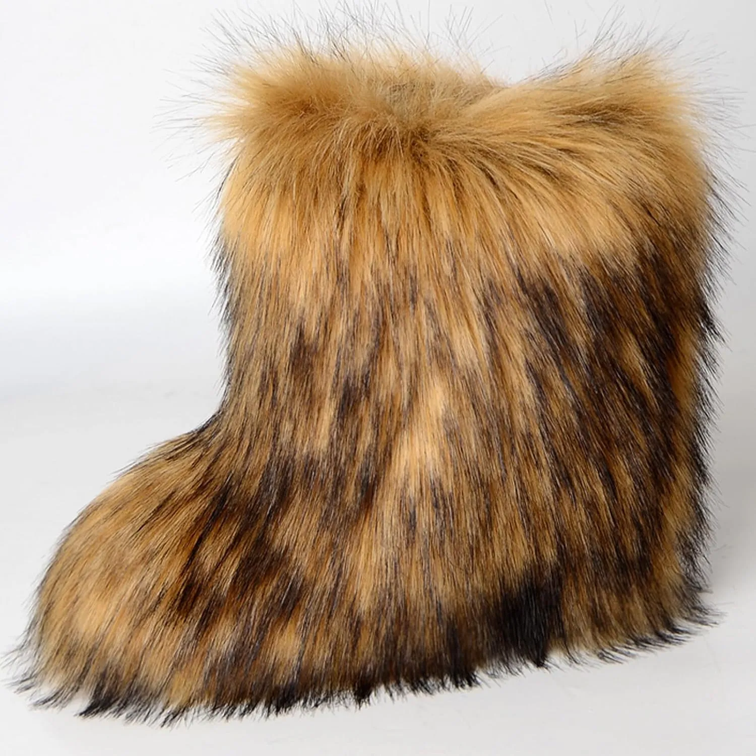 YXCFEWD Fur Boots for Women Winter Fluffy Furry Boots for Girls Flat Heel Snow Boots