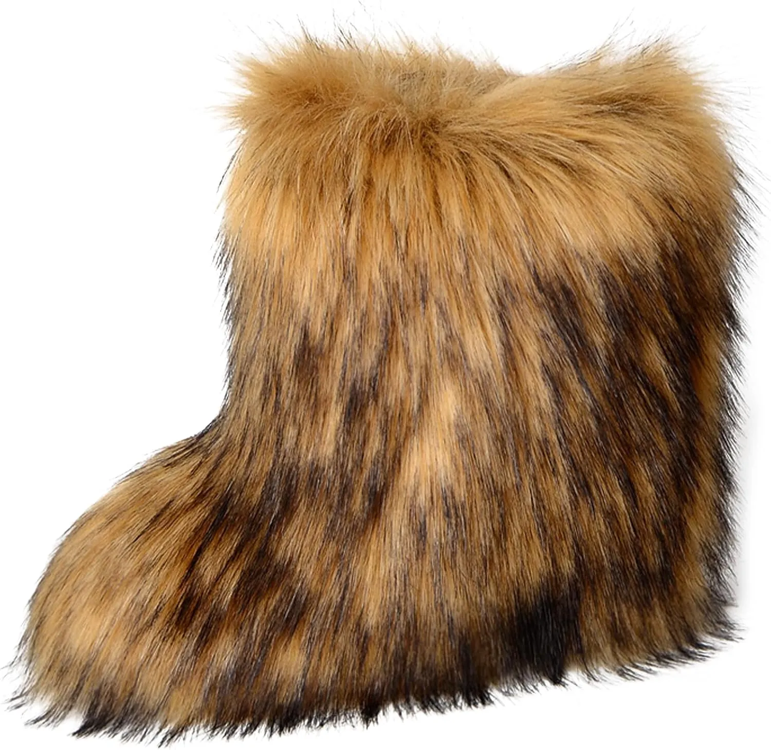 YXCFEWD Fur Boots for Women Winter Fluffy Furry Boots for Girls Flat Heel Snow Boots