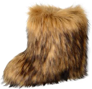 YXCFEWD Fur Boots for Women Winter Fluffy Furry Boots for Girls Flat Heel Snow Boots