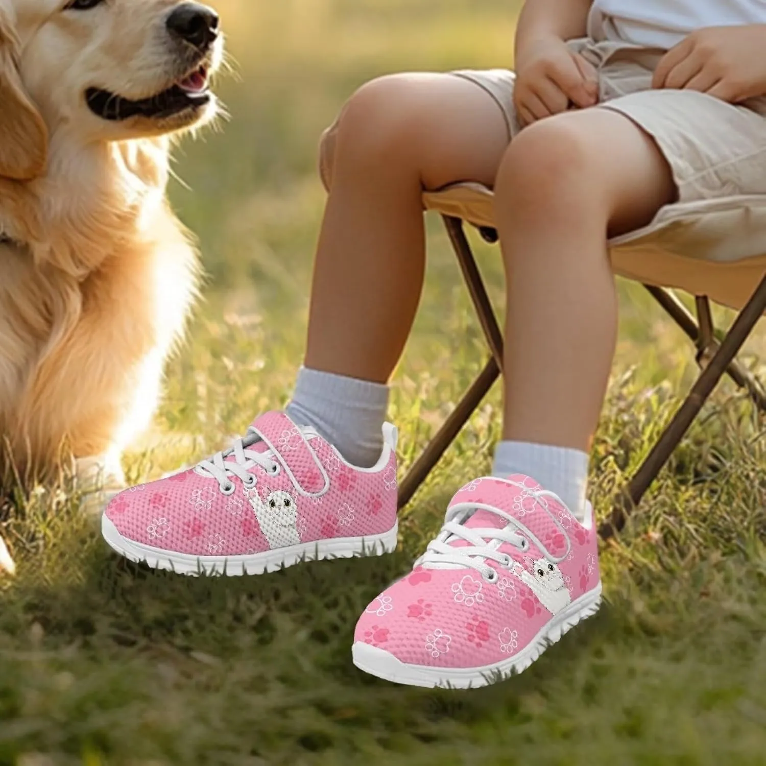 Yzaoxia Unisex Kids Sneakers Hook and Loop Boys Girls Walking Shoes