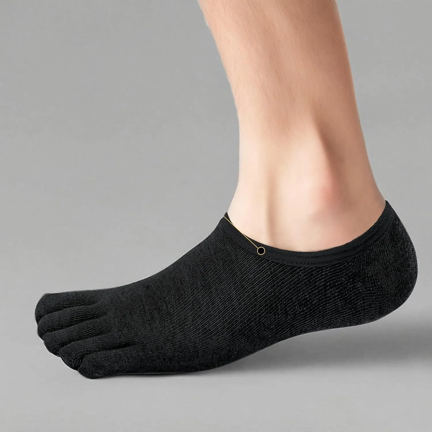 ZAKASA No-Show Toe Socks Men: Five Finger Socks Invisible Liner Low Cut for Running Loafers Athletic Shoes