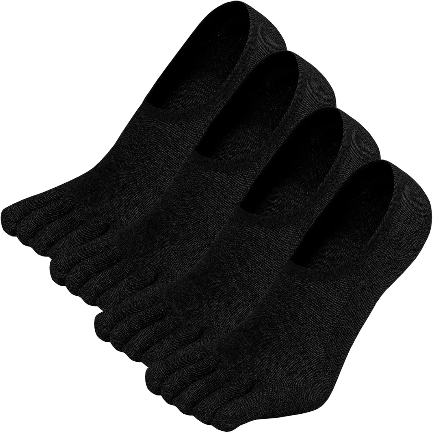 ZAKASA No-Show Toe Socks Men: Five Finger Socks Invisible Liner Low Cut for Running Loafers Athletic Shoes