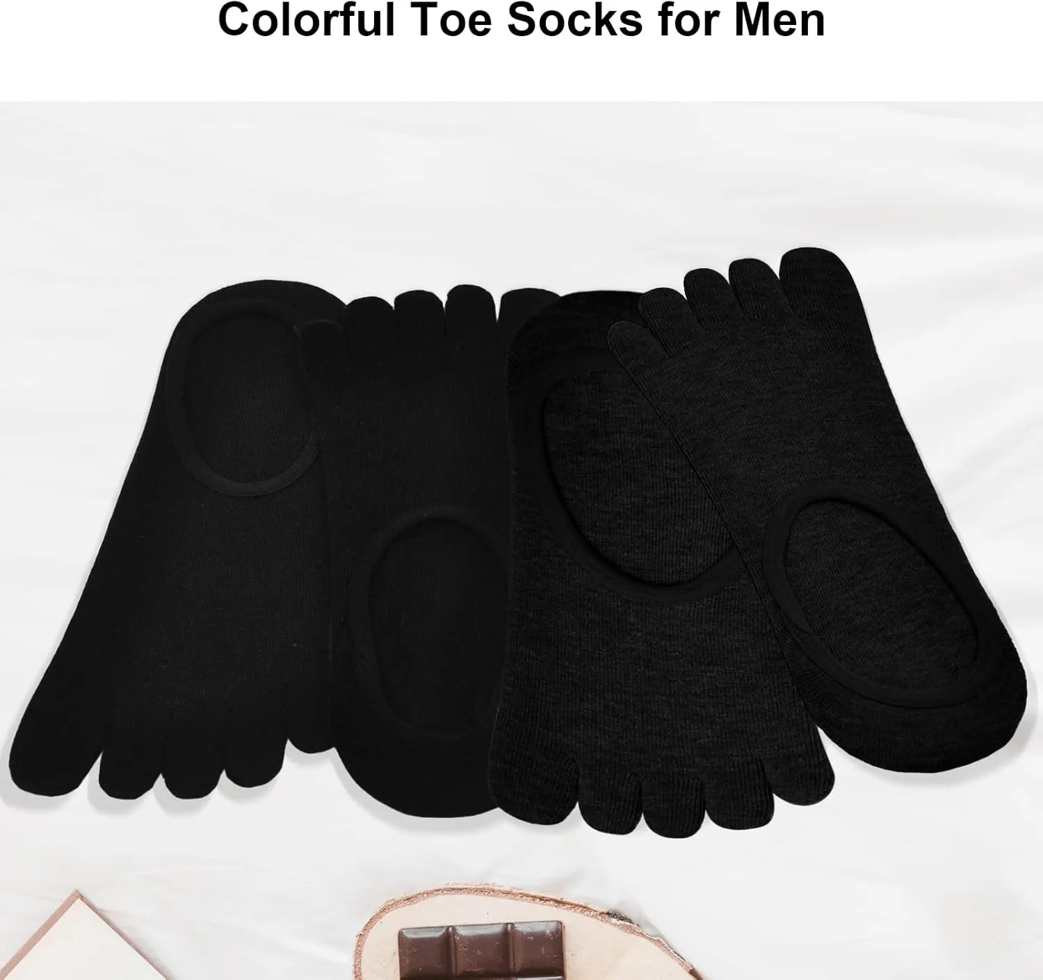 ZAKASA No-Show Toe Socks Men: Five Finger Socks Invisible Liner Low Cut for Running Loafers Athletic Shoes