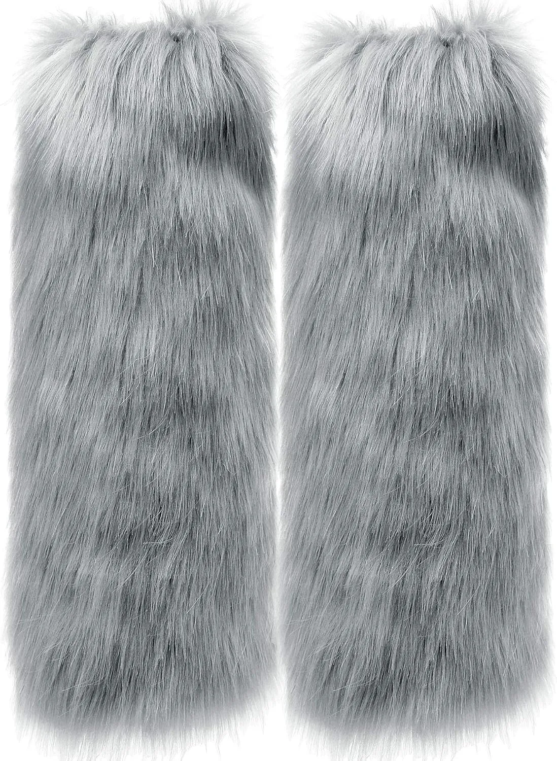 Zecmos Leg Warmers Women Faux Fur Fuzzy Long Boots Shoes Cuff Cover Warm Furry Costume