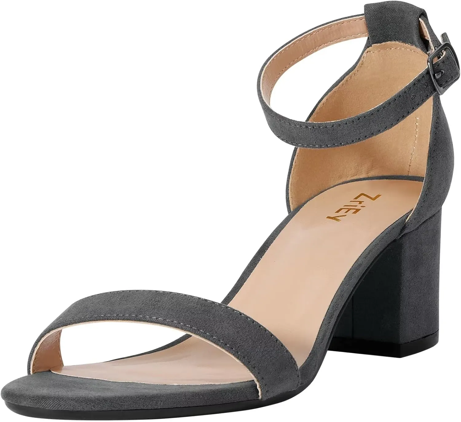 ZriEy Chunky Heels for Women Strappy Platform Sandals Open Toe Heeled Sandals Ankle Strap Adjustable Buckle Lucite Chunky High Heel Shoes