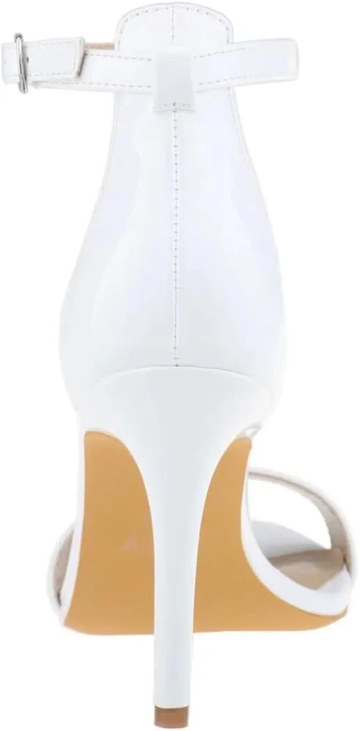 ZriEy Women's Heeled Sandals 4 Inches Open Toe Stiletto High Heels Ankle Strap Fashion Bridal Party Wedding Pump Shoes