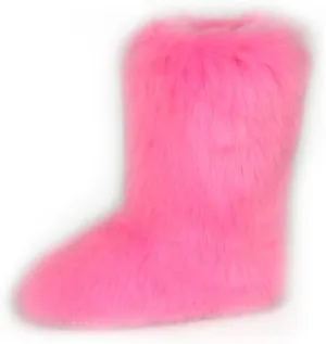 ZSGYCHCY Women's Faux Fur Boots Winter Fuzzy Fluffy Warm Furry Snow Boots Flat Shoes